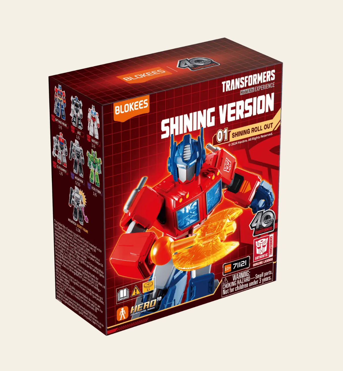 Transformers Blokees Versión Brillante 01 Shining Roll Out - Caja Set